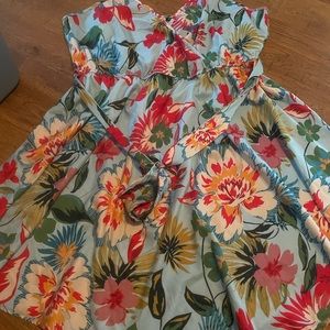 Blue floral dress 2X new